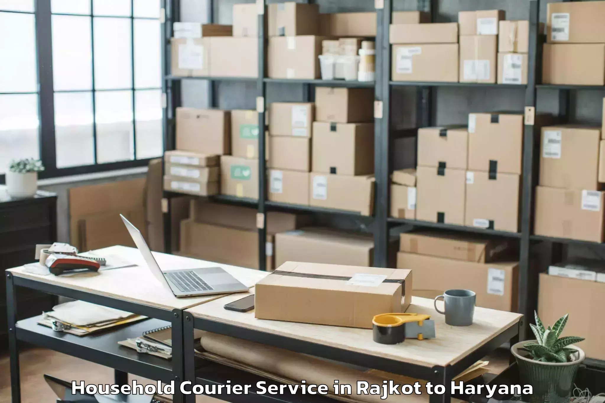 Top Rajkot to Khewra Household Courier Available